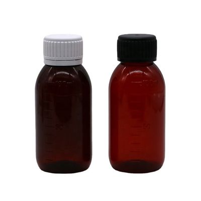 Botella con tapa de tornillo de PET de 100 ml para el suplemento líquido de jarabe de arce