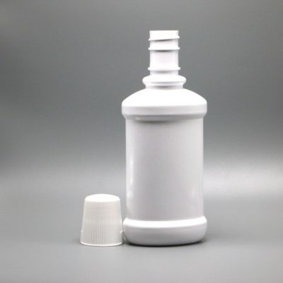 Botella de enjuague bucal de plástico PET de cuello largo 250 ml para envases de enjuague bucal blanco vacío