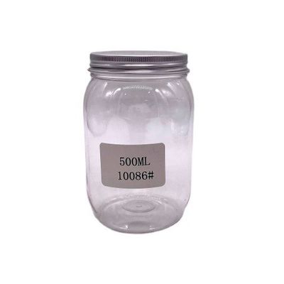 500 ml de nueces de PET personalizadas y granos botella de caramelo con tapa de aluminio
