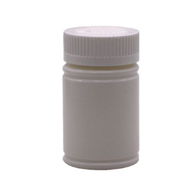 Botella de plástico PE de 70 ml de tapa a prueba de niños para medicamentos, pastillas o suplementos alimenticios