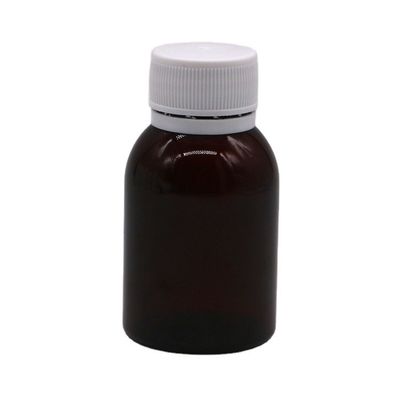 Botella de líquido oral para jarabe de tos de arce PET de 80 ml con pantalla de impresión y tapa de seguridad