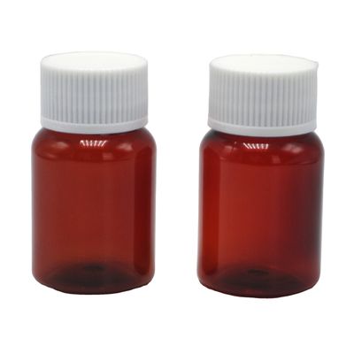 40 ml/1.3 oz de píldora de PET ámbar cápsula botella de aceite de pescado con tapa de tornillo de aluminio plateado