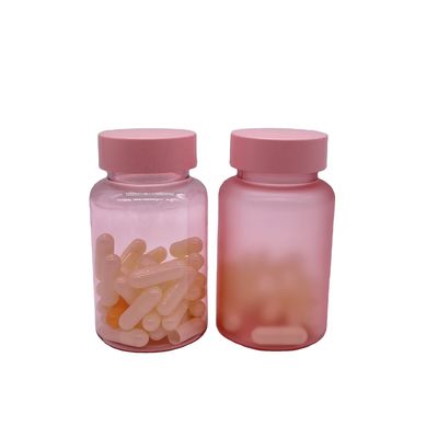 Botella de 120 ml PET Matte Finished con tapa de tornillo para cápsula de píldoras de suplemento