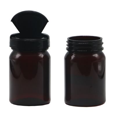 Impresión en pantalla Botella recargable de plástico médico PET de 80 ml para píldoras de cápsula