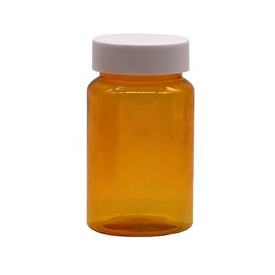 Muestras gratuitas 150ML/CC Botella de plástico PET de color naranja para medicamentos Botella de suplemento de píldoras