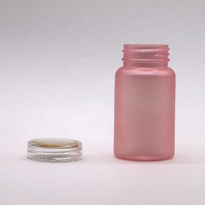 Botella de píldoras de plástico congelado de PET de grado farmacéutico de 100cc con tapa de tornillo a prueba de niños