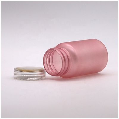 Botella de píldoras de plástico congelado de PET de grado farmacéutico de 100cc con tapa de tornillo a prueba de niños