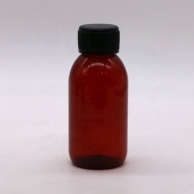 Botella con tapa de tornillo de PET de 100 ml para el suplemento líquido de jarabe de arce