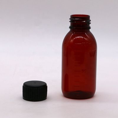 Botella con tapa de tornillo de PET de 100 ml para el suplemento líquido de jarabe de arce