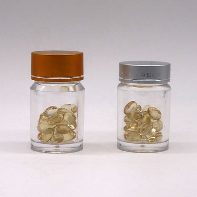 Farmacia Tabletas de medicinas Contenedor de 30 ml Botella de plástico PS de doble capa con tapas de aluminio