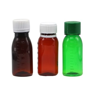 Tapón a prueba de manipulación PET 2OZ botella de jarabe para tos de 60 ml para aceite lubricante contenedor de almacenamiento