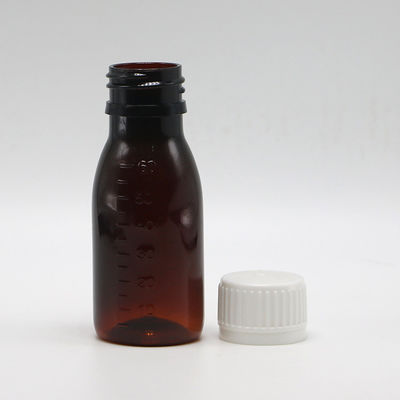Tapón a prueba de manipulación PET 2OZ botella de jarabe para tos de 60 ml para aceite lubricante contenedor de almacenamiento