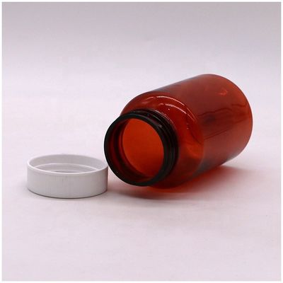 Botella de PET de 200 ml para recipiente de medicamentos para suplementos de forma cilíndrica transparente