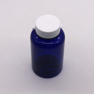 Botella redonda de plástico PET de 200 cc para suplemento de cápsulas