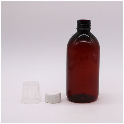 Material del cuerpo PET 300 ml PET Botella de jarabe de tos vacía con escalera y tapa a prueba de alteraciones