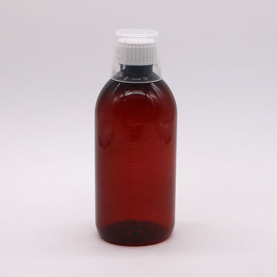 Material del cuerpo PET 300 ml PET Botella de jarabe de tos vacía con escalera y tapa a prueba de alteraciones