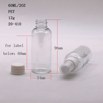 60 ml de PET botella de bomba de aceite botellas de spray de plástico recipiente de alcohol recipientes de spray portátiles
