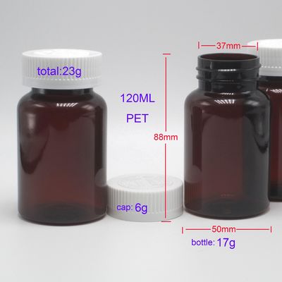 Conservar de forma segura los suplementos con 120 ml de 4 onzas de píldoras de ámbar translúcidas en recipientes y tapa