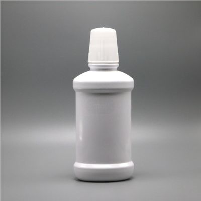 Botella de enjuague bucal de plástico PET de cuello largo 250 ml para envases de enjuague bucal blanco vacío