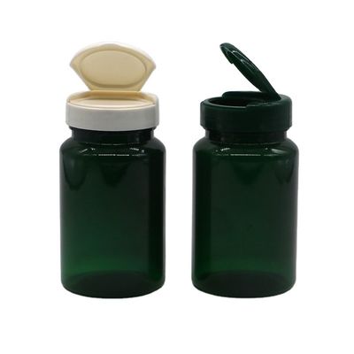 Botellas PET de 150 ml de boca ancha Botellas de plástico vacías de 5 oz envases de cápsulas con tapa de vuelta