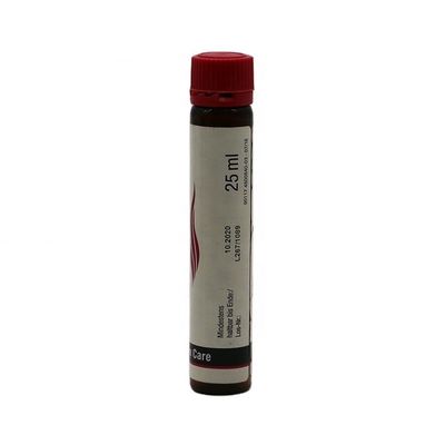 Grado alimenticio 25 ml/25 cc Botella de líquido oral de plástico de ámbar/café lisa y delgada con tapa a prueba de alteraciones