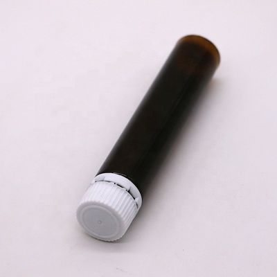 Grado alimenticio 25 ml/25 cc Botella de líquido oral de plástico de ámbar/café lisa y delgada con tapa a prueba de alteraciones