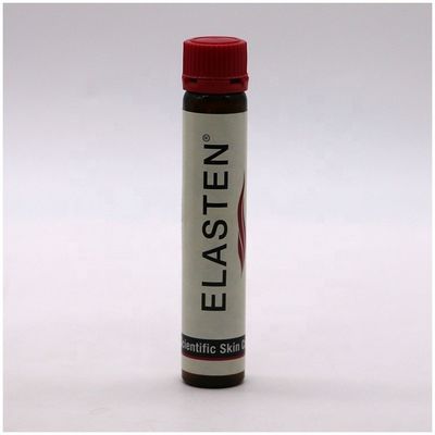 Grado alimenticio 25 ml/25 cc Botella de líquido oral de plástico de ámbar/café lisa y delgada con tapa a prueba de alteraciones
