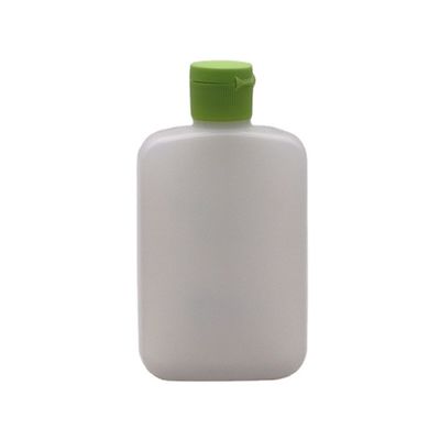 Botella cosmética cuadrada plana de 120 ml de HDPE con color personalizado y tapa espiral