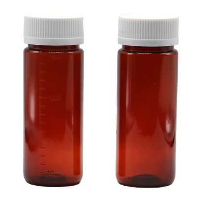 Botella de PET marrón de 150 ml para el suplemento de líquido de plástico y las tapas de seguridad para niños