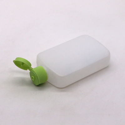 Botella cosmética cuadrada plana de 120 ml de HDPE con color personalizado y tapa espiral
