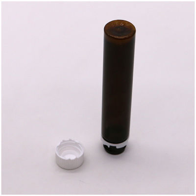 20ML/20CC Botella de líquido oral de plástico de ámbar liso y delgado con tapa a prueba de alteraciones para la medicina líquida