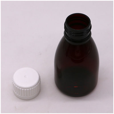 Colores personalizados Botella de plástico líquido oral de calidad medicinal con tapa de seguridad de 100 ml PET ámbar