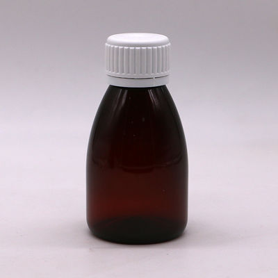 Colores personalizados Botella de plástico líquido oral de calidad medicinal con tapa de seguridad de 100 ml PET ámbar