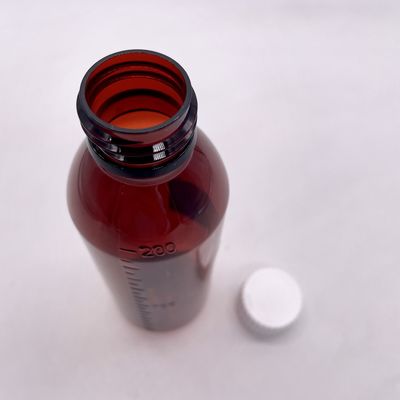 Botellas de Farmacia de Prescripción de 200cc de Ámbar Oval Medicamento líquido PET para almacenamiento en farmacia