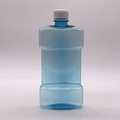 Impresión en pantalla 500 ml de PET de forma única Limpiador bucal líquido Botella de plástico con tapa de tornillo