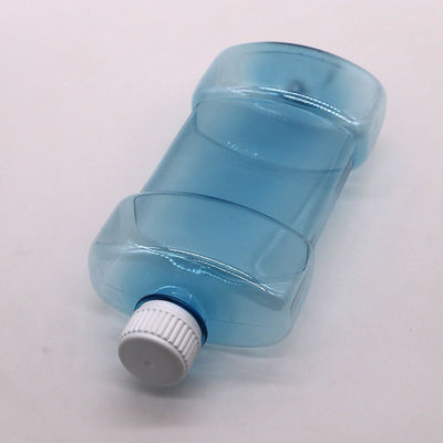 Impresión en pantalla 500 ml de PET de forma única Limpiador bucal líquido Botella de plástico con tapa de tornillo