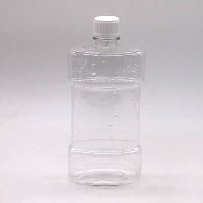 Impresión en pantalla 500 ml de PET de forma única Limpiador bucal líquido Botella de plástico con tapa de tornillo