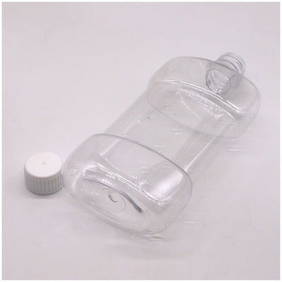 Impresión en pantalla 500 ml de PET de forma única Limpiador bucal líquido Botella de plástico con tapa de tornillo
