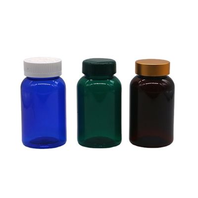 Botella de plástico con tapa dorada de lujo para aceite de pescado/cápsula/píldora/miel