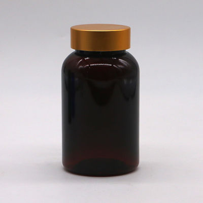 Botella de plástico con tapa dorada de lujo para aceite de pescado/cápsula/píldora/miel