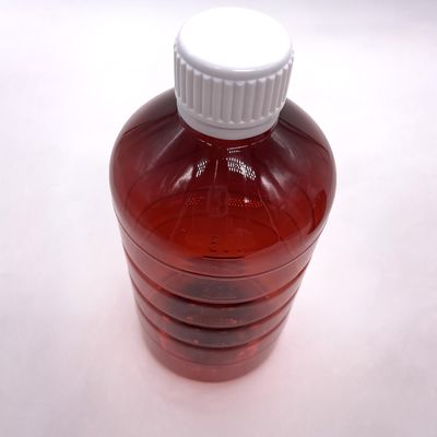 Botella de cilindro de plástico PET de 500cc para medicina de suplemento líquido 500mL/16.9 oz Forma redonda