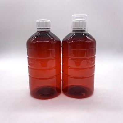 Botella de cilindro de plástico PET de 500cc para medicina de suplemento líquido 500mL/16.9 oz Forma redonda