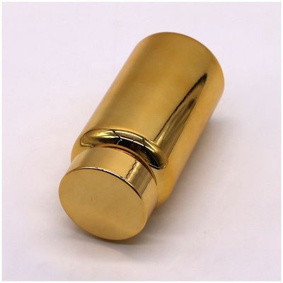 Botella de contenedor de suplemento de plástico con tapa de tornillo de 150ml PET recubierta de oro para promoción