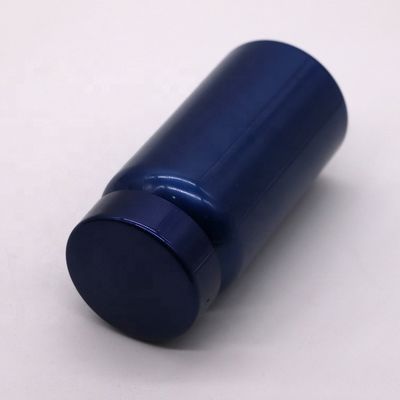 Botella de contenedor de suplemento de plástico con tapa de tornillo de 150ml PET recubierta de oro para promoción