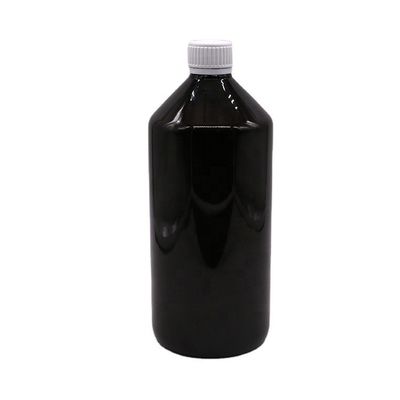 Medicina líquida 1000 ml Botella de plástico PET translúcida de color marrón oscuro con tapa a prueba de adulteraciones