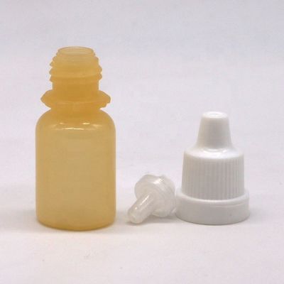 Botella de goteo de líquido para ojos blancos vacíos comprimibles de plástico LDPE con tapas a prueba de alteraciones 10 ml