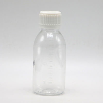 Botella de 100 ml de jarabe redondo de arce para la tos líquido con tapa de tornillo y sello térmico muestras libres