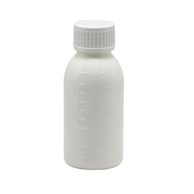 Botella de medicamento líquido de 30 mL/50 mL/100 mL PP con cuerpo escalado e impresión en pantalla