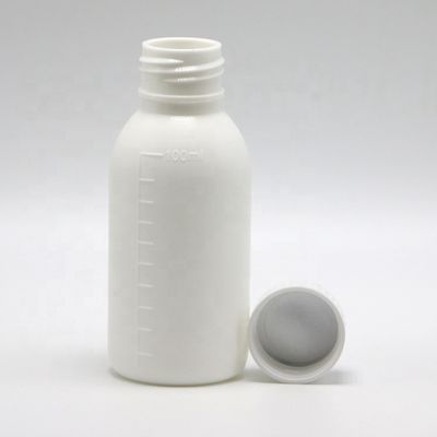 Botella de medicamento líquido de 30 mL/50 mL/100 mL PP con cuerpo escalado e impresión en pantalla