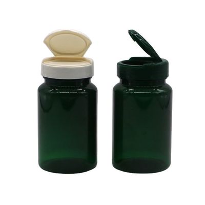 150 ml de cápsula de píldora PET comprimido botella a prueba de fugas con tapa con tapa flexible personalizada y degradable